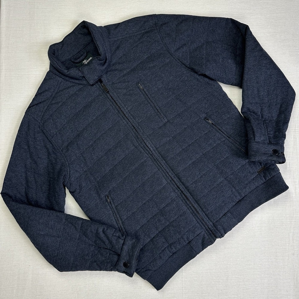 Rodd & Gunn Men Evans Creek Top Quilted Creek Full Zip Jacket Blue Charcoal M